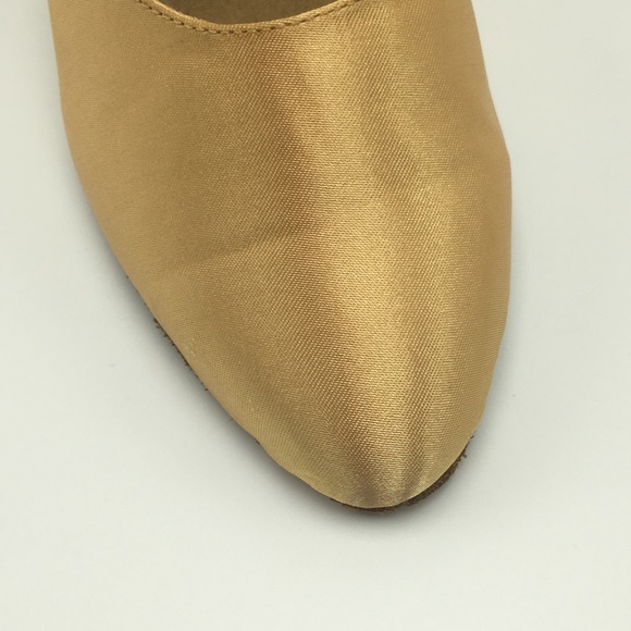 Stephanie closed toe tan gold ballroom shoe new 5M - Picture 8 of 8